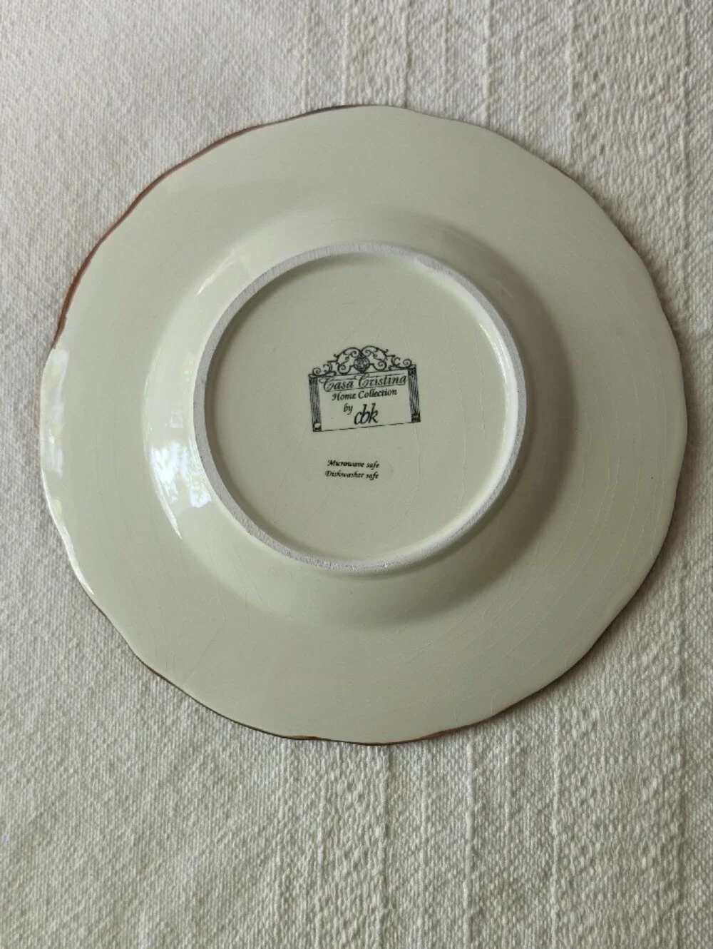 Hand-Painted Orange Floral Ceramic Serving Plate